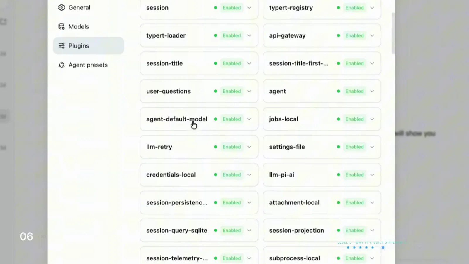 The DeepSeek Harness Settings → Plugins page where built-ins like storage-json, workspace, approval and web-server all appear as plugins with Enabled badges. The DeepSeek Harness Settings → Plugins page where built-ins like storage-json, workspace, approval and web-server all appear as plugins with Enabled badges.