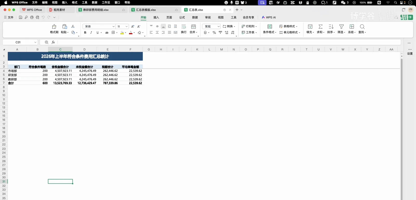 Summary workbook opened in Excel after DeepSeek Harness consolidated three expense sheets into a detail sheet and a stats dashboard Summary workbook opened in Excel after DeepSeek Harness consolidated three expense sheets into a detail sheet and a stats dashboard
